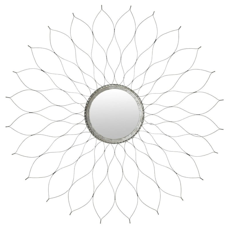 Home Collection Silver Flower Mirror