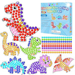 6 Pcs Dinosaur Diamond Suncatcher Craft Kits for Kids, DIY Gem Art Activity