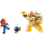 World Of Nintendo , Bowser, Bob - Omb , Figure (3 Pack), Bowser Vs Mario Diorama Set