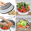 Microwave Splatter Cover Vented for Food, Splatter Guard & Colander Kitchen Gadget for Fruit Vegetables Microwave Plate Cover with Hook Hole,Dishwasher-Safe,BPA-Free Silicone & Plastic (1 Pack)