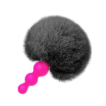 Small Rabbit Tail Anal Plug?Silicone Anal Sex Toys For Beginners?Butt Plug For Cospaly?Small Size For Long Time Comfortable Wear (Black)