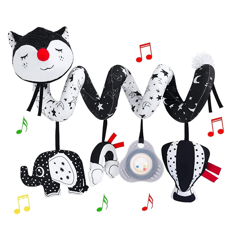 Car Seat Toys, High Contrast Black And White Toys For Infants 0 3 6 12 Mont