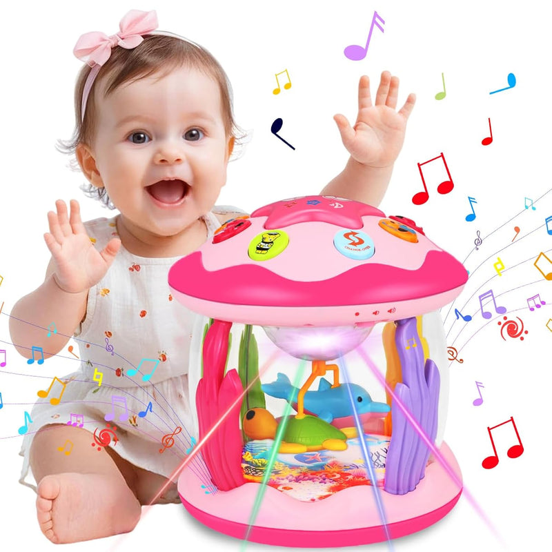 Baby Toys 6 12 Months Girl Gifts: Babies Ocean Rotating Light Up Musical To