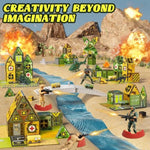 Magnetic Tiles Road Building Toys Set With Magnetic Blocks And Army Toys Accessories, Military Magnetic Blocks For Kids Ages 3-5 4-8, Stem Educational Sensory Magnet Toys Birthday Gifts For Boys Girls