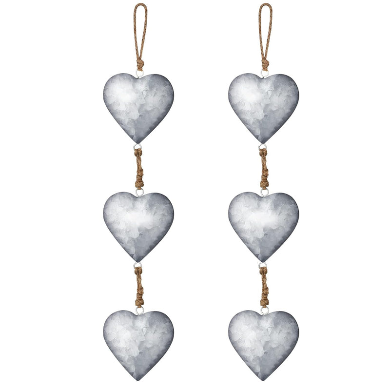 2 Pieces Metal Heart Wall Decor Galvanized Heart Wall Hanging Sign Valentine'S