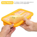 1-Cup Silicone Freezing Tray With Lid,2 Pack,Easy-Release Silicone 1 Cup Freezer Tray,Freezer Containers,Freeze And Store Soup,Broth,Sauce,Leftovers - Makes 8 Perfect 1 Cup Portions