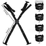 Sex Restraints Kit with Door Straps - BDSM Spreader Bar &amp; Handcuff Set