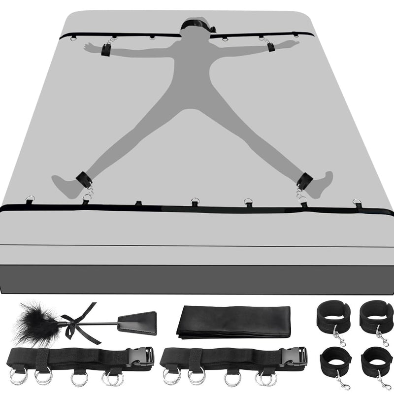Sex Bondage Bdsm Kit, Restraints Sets Sex Toys Couples Sex Toys With Sex Straps Hand Cuffs Blindfold & Feather Bdsm Kit Adult Sex Toys Bondage Gear & Accessories For Couples Game