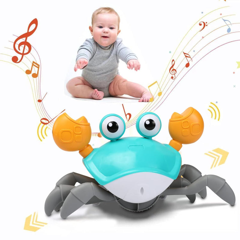 Crab Toys For Babies Tummy Time Toy With Intelligent Sensor Crawl Music & L