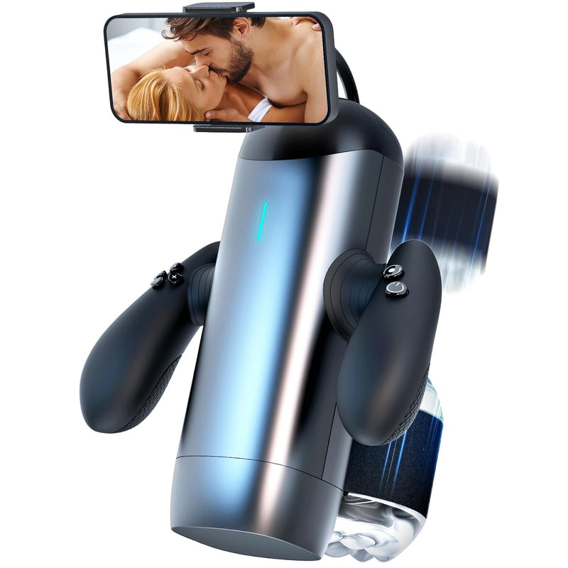 Male Masturbator Penis Pump Enlargers Automatic Electric Mens Stroker With 10 Thrusting Frequencies 10 Speeds 10 Distances Modes Detachable Phone Holder Pocket Pussy Sex Machine