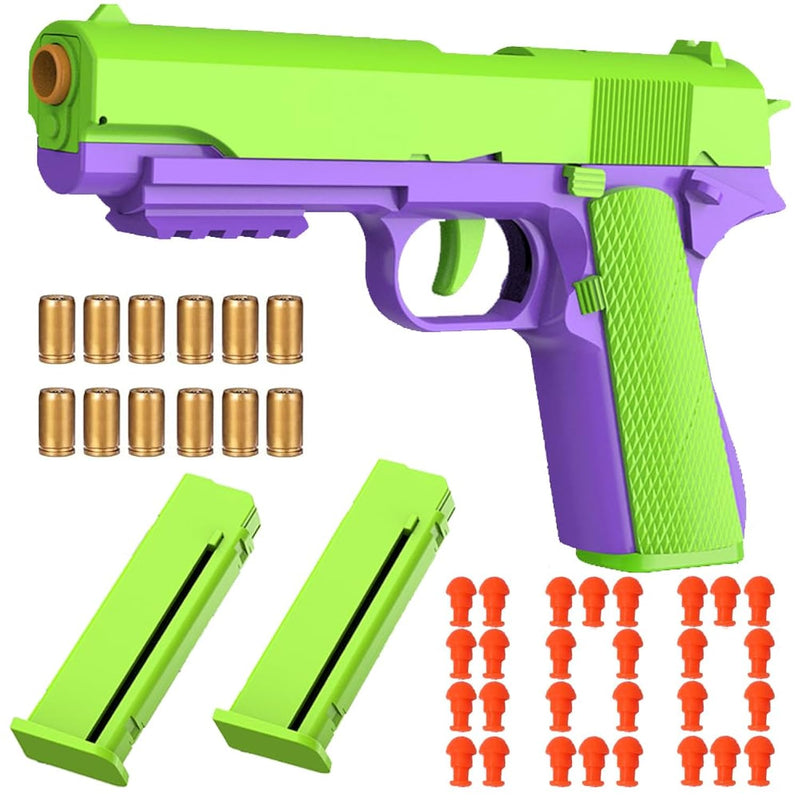 Shell Ejecting Toy Gun, Automatic Pull Back Action Education Model Toy For