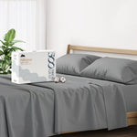 500 Thread Count 100% Cotton Sheet Dark Grey Queen Sheets Set, 4-Piece Long-Staple Combed Pure Cotton Best Sheets For Bed, Breathable, Soft & Silky Sateen Weave Fits Mattress Upto 16'' Deep Pocket