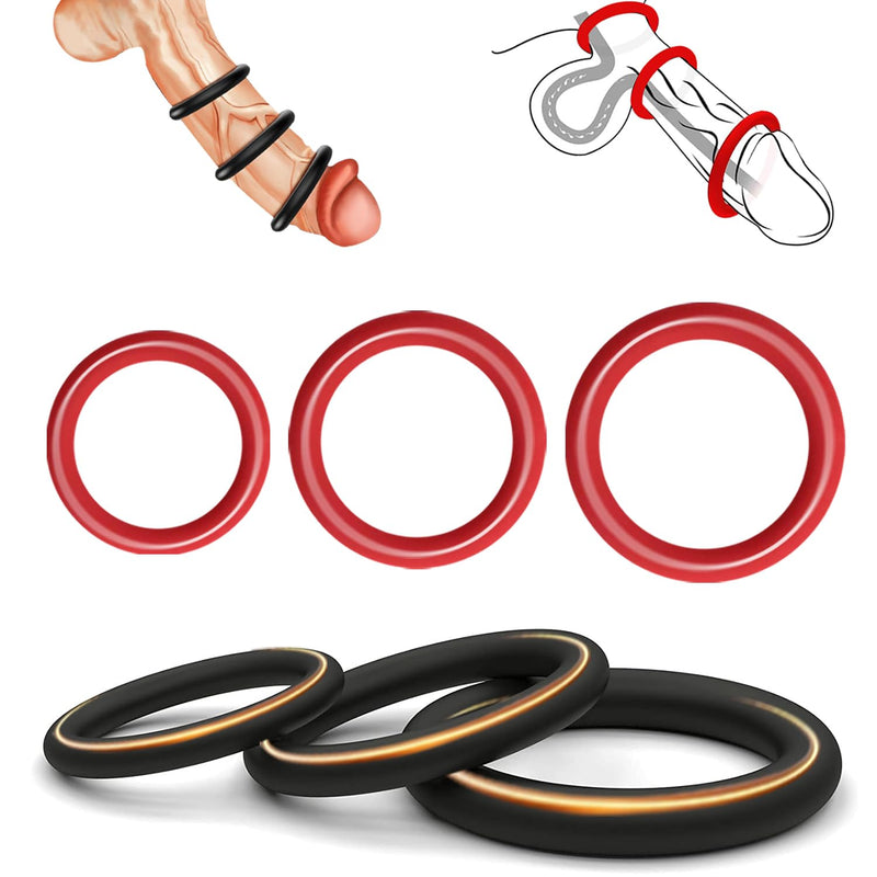 Male Penis Rings Cock Rings To Enhance Erection - 6 Different Sizes Of Penis Rings Ring Rings - Male Enlargement Adult Sex Toys - Super Soft And Silicone Products