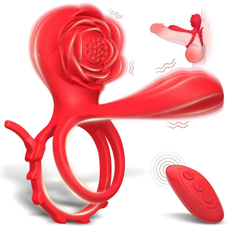 Penis Vibrator Cock Ring For Couples - Vibrating Penis Rings For Men Erection Sex Adult Toys Adjustable Cockring Clit Stimulator G-Spot Vibrator With 10 Modes Male Pleasure