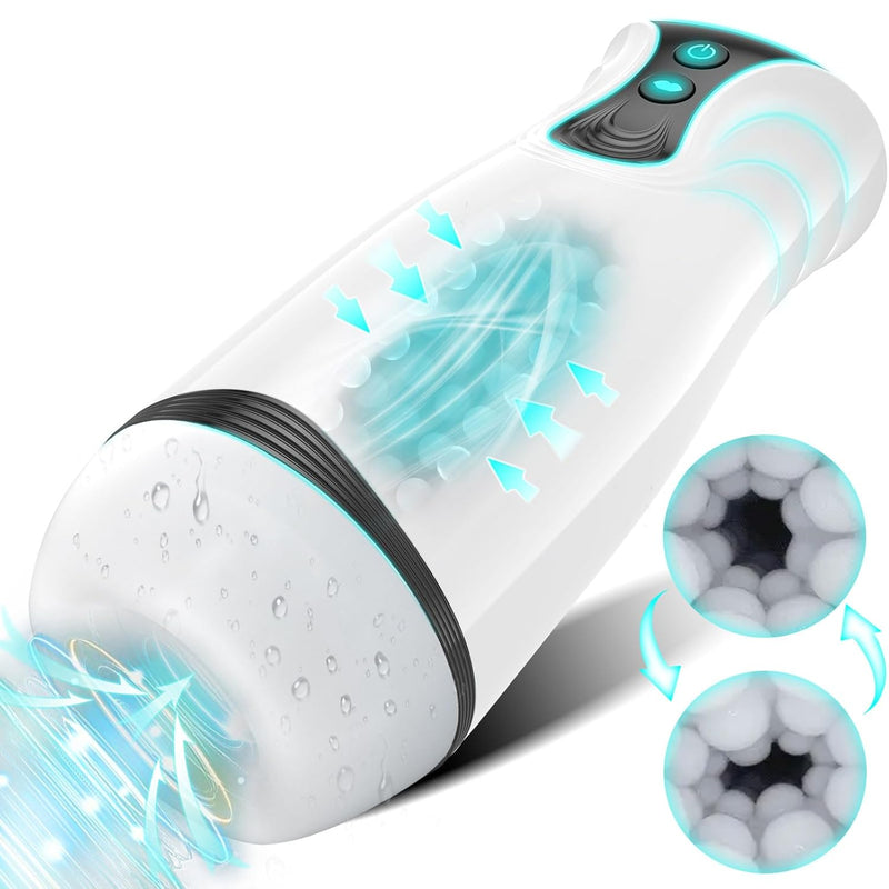 Automatic Sucking Male Masturbator3 In 1 Male Stroker With 10 Vibration & 4 Suction & One-Click Climax, Hands Free Penis Pump With 3D Textured, Blowjob Toy Mens Adult Male Sex Toys For Men