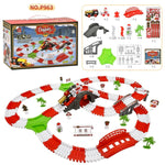 Christmas Race Tracks For Kids Toys, 262 Pcs Christmas Trains Road Race Tracks, Flexible Track Playset, 2Pcs Holiday Car For 3 4 5 6 Year Old Boys Girls Birthday Party Favor Gift