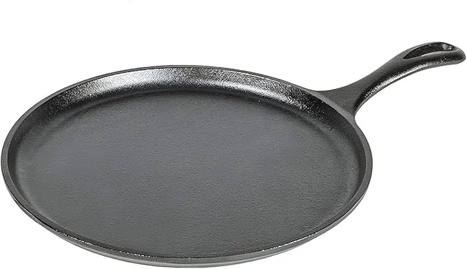 Cast Iron Round Griddle, Pre-Seasoned, 10.5-inch