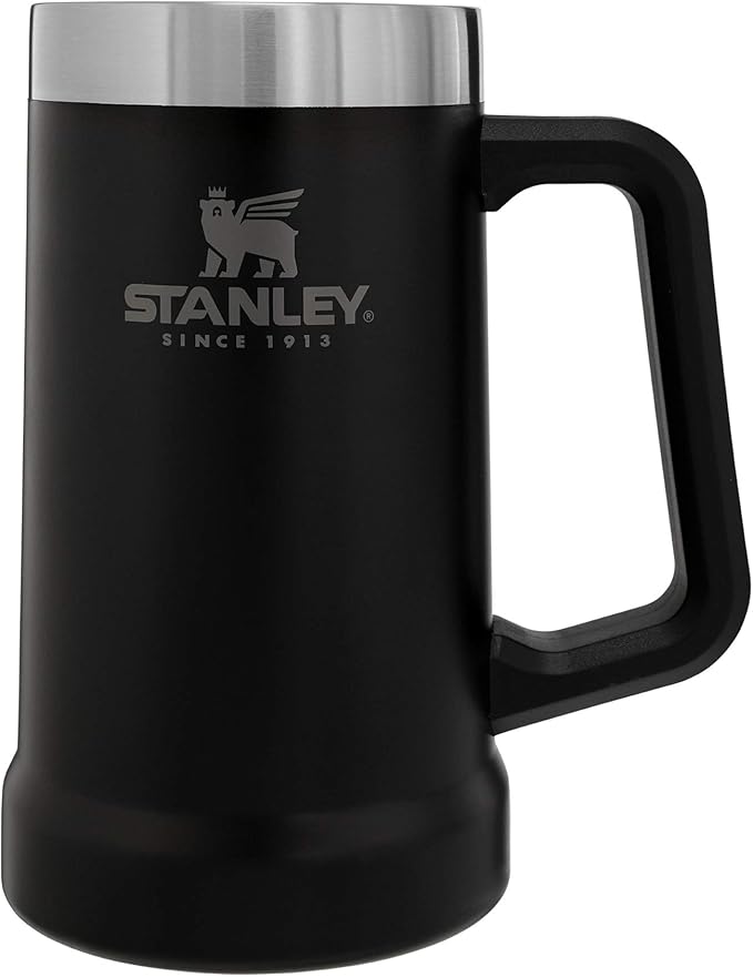 Classic Beer Stein with Big Grip Handle, Beer Party Mug and Tumbler, 24 oz