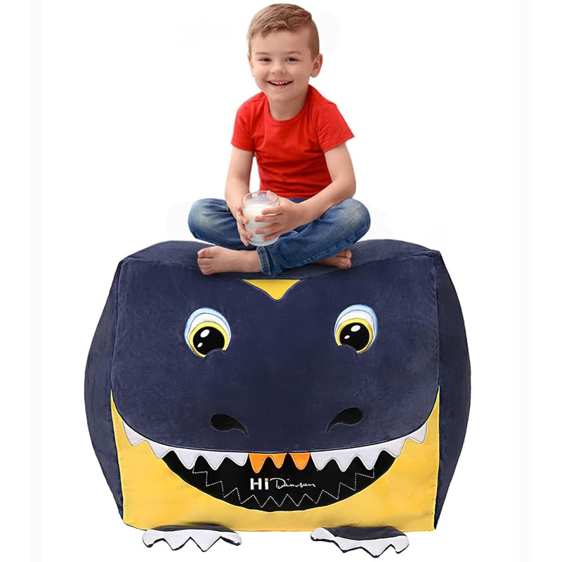 Dinosaur Beanbag Chairs For Boys, Stuffed Animal Storage For Kids, Boy Room De