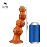 Liquid Silicone Anal Beads And Butt Plug With Suction Cup Base, Soft Anal Plug Graduated Beads For Comfortable Anal Play Perfect For Men And Women (Medium)