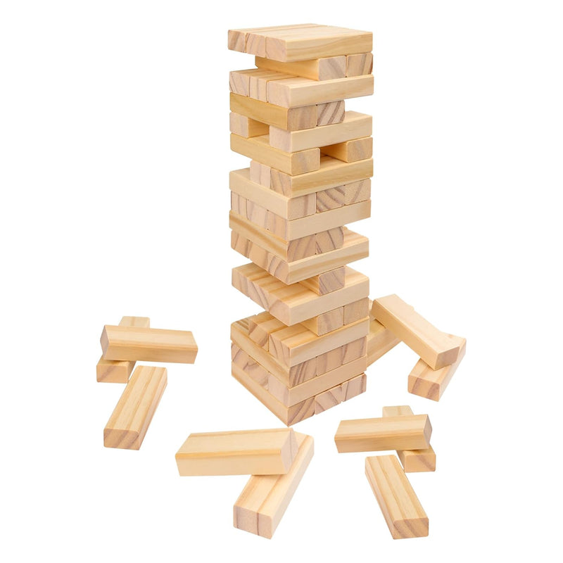 Wooden Blocks Stacking Tumbling Tower Game For Kids Adults Family 54 Pcs Cl