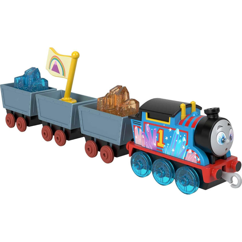 Diecast Toy Train Crystal Cargo Adventure Thomas Engine With 3 Cargo Cars F