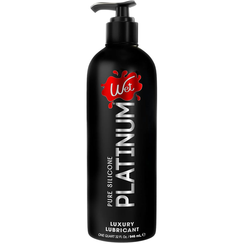Platinum Silicone-Based Personal Lubricant | Ultra Smooth, Super Slick, Hypoallergenic, Long-Lasting Performance, Waterproof Formula| Lube For Men, Women & Couples, 32 Fl Oz