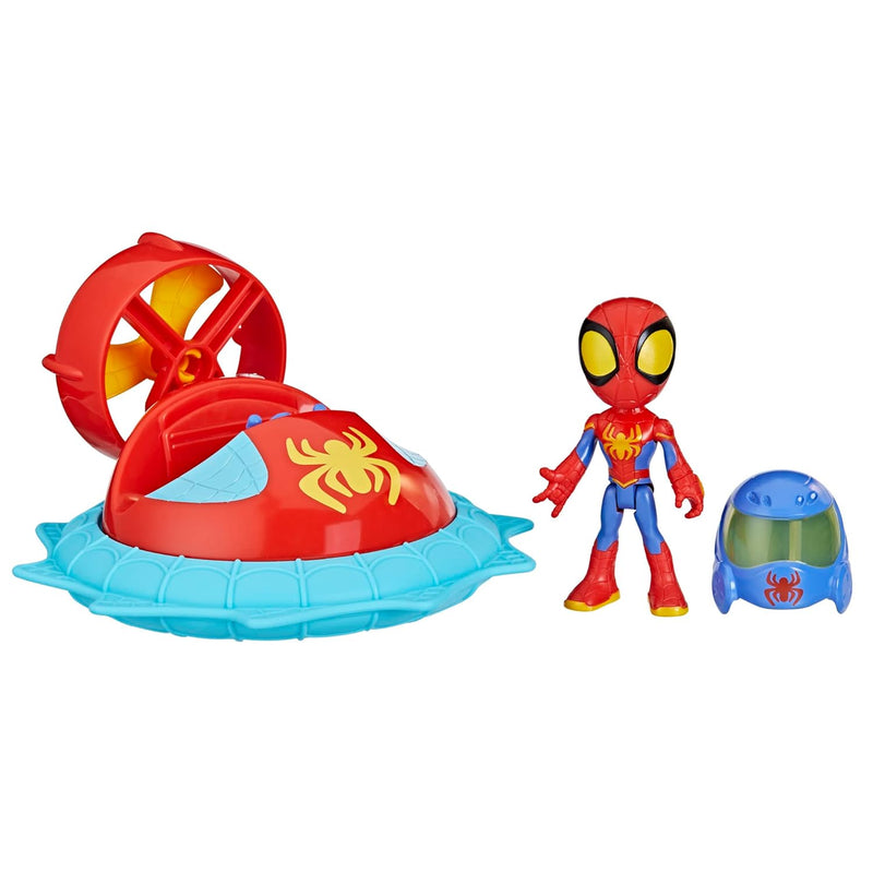 Marvel Web Spinners Spidey With Hover Spinner, Car Playset With Vehicle, 4