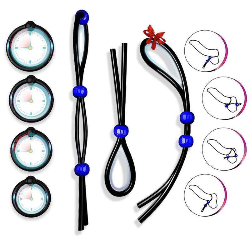 Cock Ring Adjustable Male Penis Ring Silicone 7 Different Sizes Cock Ring O Ring Male Penis Erection Extension Long Lasting Firmness Enlarger Powerful Machine Adult Sex Toys For Men Or Couples