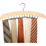 Richards Wooden Tie Rack Hanging Organizer For Mens Closet Accessories, Space Sa