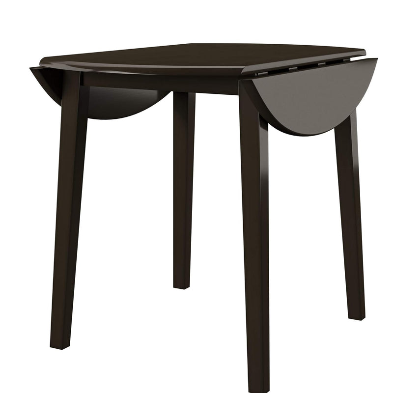 Hammis Round Dining Room Drop Leaf Table, Dark Brown