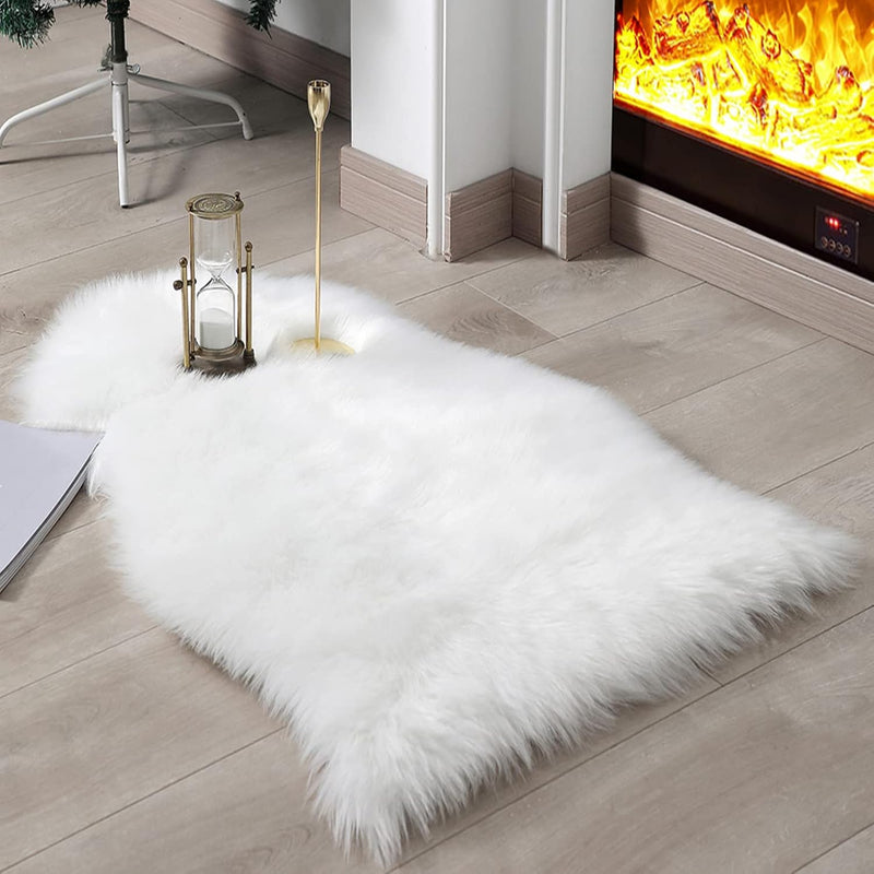 Super Soft Fluffy Faux Fur Sheepskin Rugs Faux Fur Chair Throw Cover High-Dens