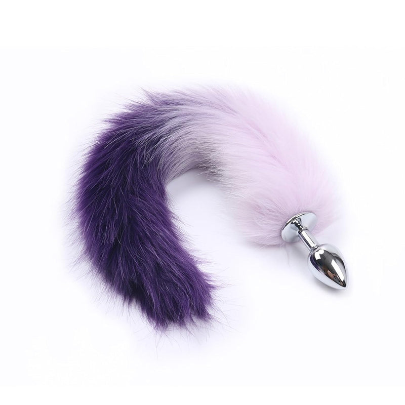 Fox Tail Anal Butt Plug Sexy Toys Flirting Tools For Adults Cosplay &Sm Role Play Gradient Purple