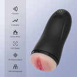 Male Masturbator with Suction, 9 Vibration Modes, LCD Display & Textured TPE Sleeve
