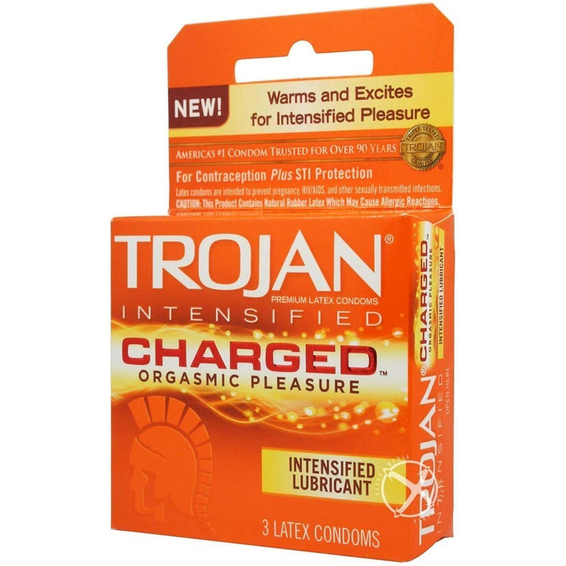 Charged Lubricated Condoms, 3 Count (Pack Of 1)
