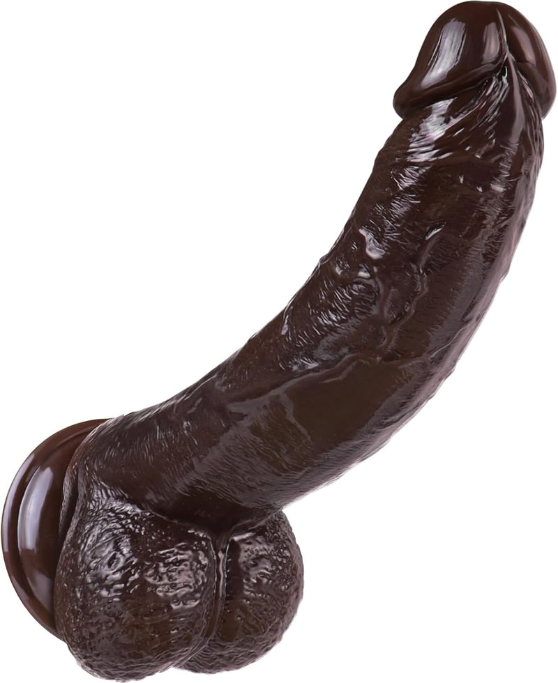 9.25" Realistic Dildo with Suction Cup for G-Spot & Anal Play, Flexible Design