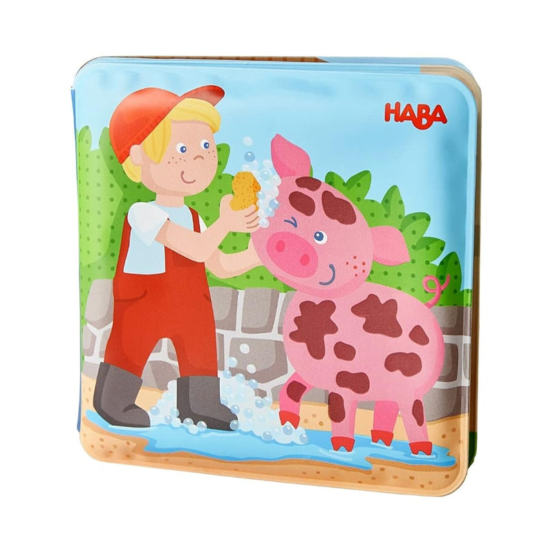 HABA Animal Wash Day - Magic Bath Book - Wipe with Warm Water and the "Mudd