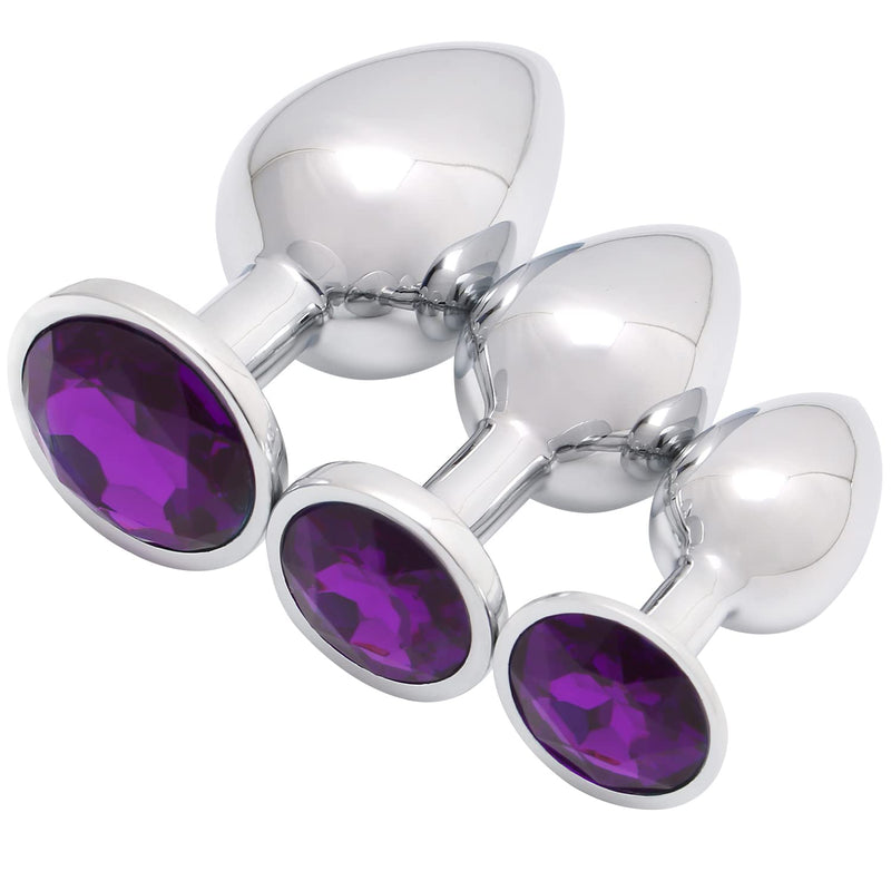 Store 3 Piece Luxury Jewelry Design Fetish Stainless Steel Anal Butt Plug With Penis Condom, 12 Ounce