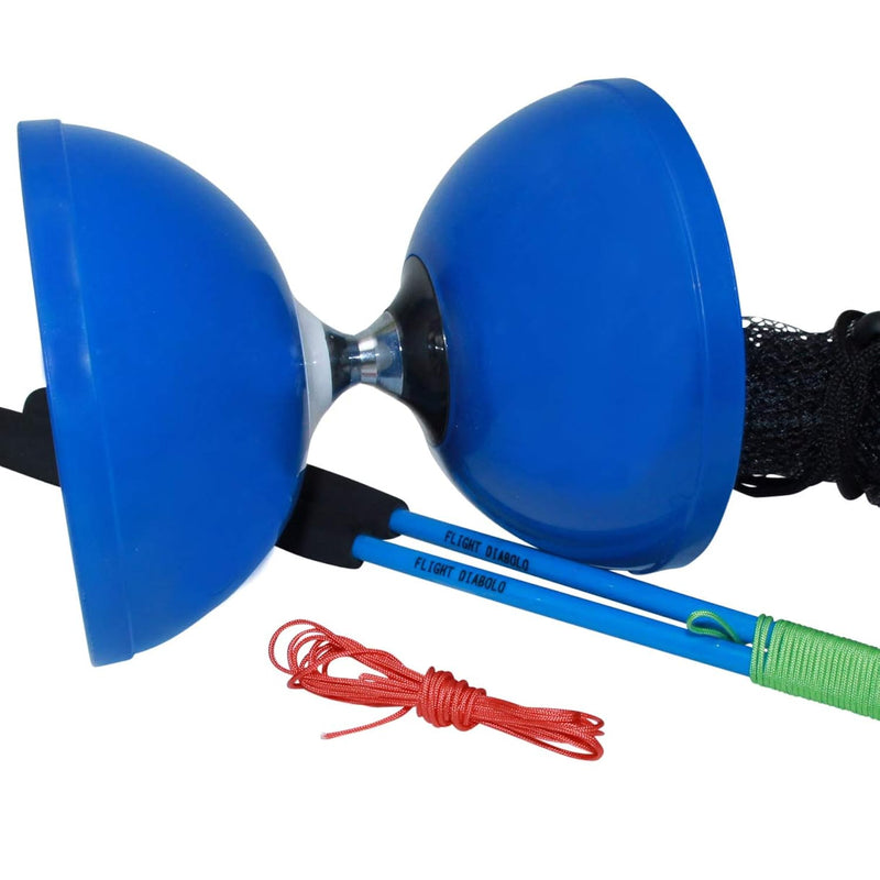 Flight Pro Triple Bearing Medium 5” Blue Chinese Yoyo Diabolo Toy With Carb