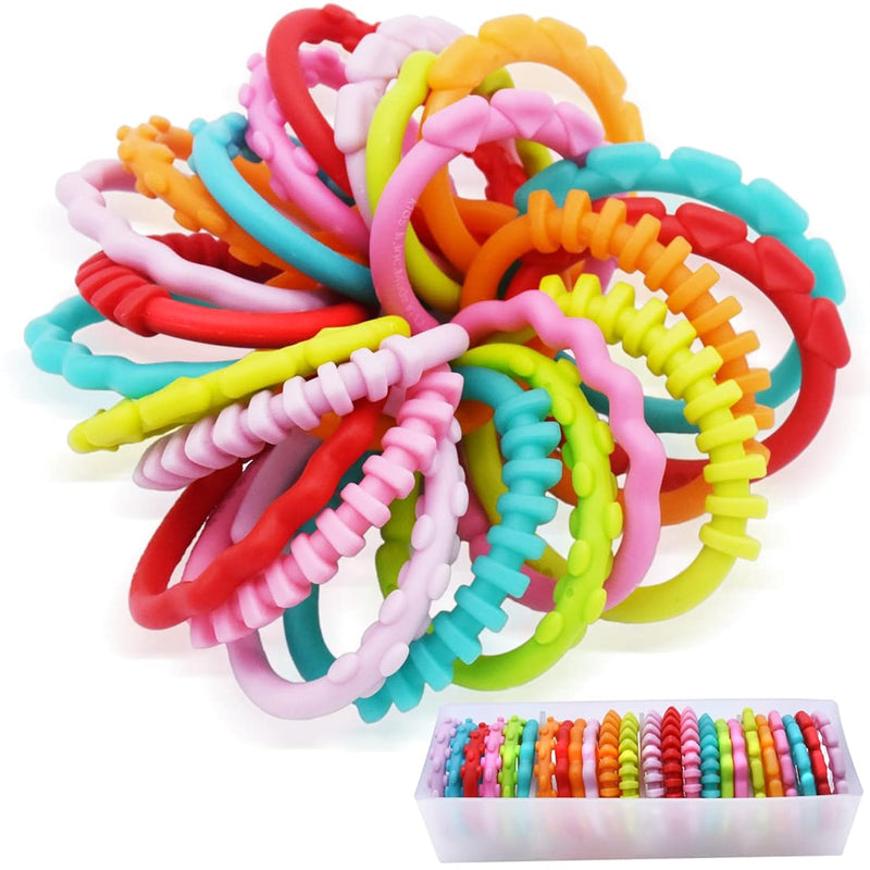 24 Pack Baby Rings Link Toys For Hanging Toys, Connecting Rings Toys For In