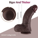 9.21 Inch Girth Huge Thick Black Dildo Sex Toy,Super Soft Real Skin Dual Density Silicone Dildos With Strong Suction Cup For G Spot Stimulator And Anal Play,Adult Sex Toys For Women And Men