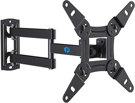 Full Motion TV Monitor Wall Mount Bracket Swivel Tilt Extension Rotation for Echo Show 21/15 and Most 13-42 Inch LED LCD Flat Curved Screen TVs & Monitors, Max VESA 200x200mm up to 44lbs