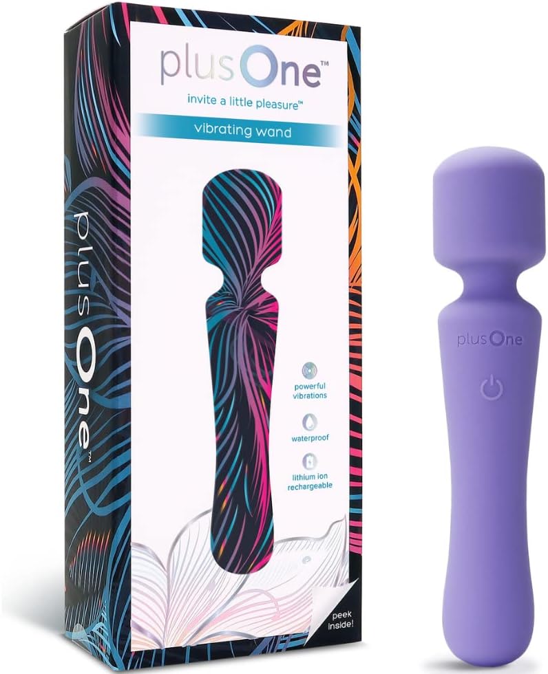 Wand Vibrator for Muscle Relaxation, Body-Safe Silicone, Waterproof, USB Rechargeable, 10 Vibration Settings, Purple