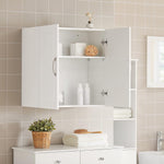 Bathroom Kitchen Wall Cabinet, Garage or Laundry Room Wall Storage Cabinet, White Stipple, Linen Tower Bath Cabinet, Cabinet with Shelf, White FRG231-W