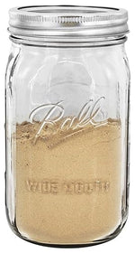 Wide Mouth 32-Ounces Quart Mason Jars with Lids and Bands, (2 Jars)