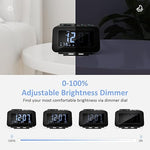 Digital Dual Alarm Clock Radio - 0-100% Dimmer with Weekday/Weekend Mode, 6 Sounds Adjustable Volume, FM Radio w/Sleep Timer, Snooze, 2 USB Charging Ports, Thermometer, Battery Backup