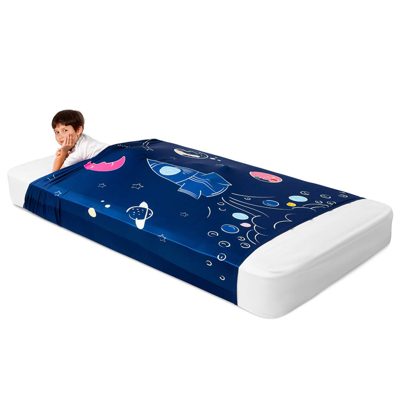 Sensory Compression Sheet For Kids, Twin Size Stretchy Bed Sheet With Breathab