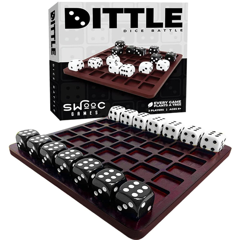 Dittle - Dice Battle | Ages 6+ | Unique Wooden Coffee Table Games for Adult