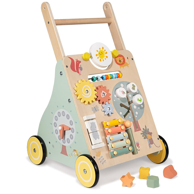Wooden Baby Walker, Multiple Learning Activities Center Develops Motor Skil