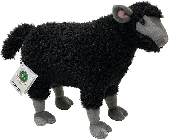 Adore 14" Standing Rebel The Black Sheep Stuffed Animal Plush Toy